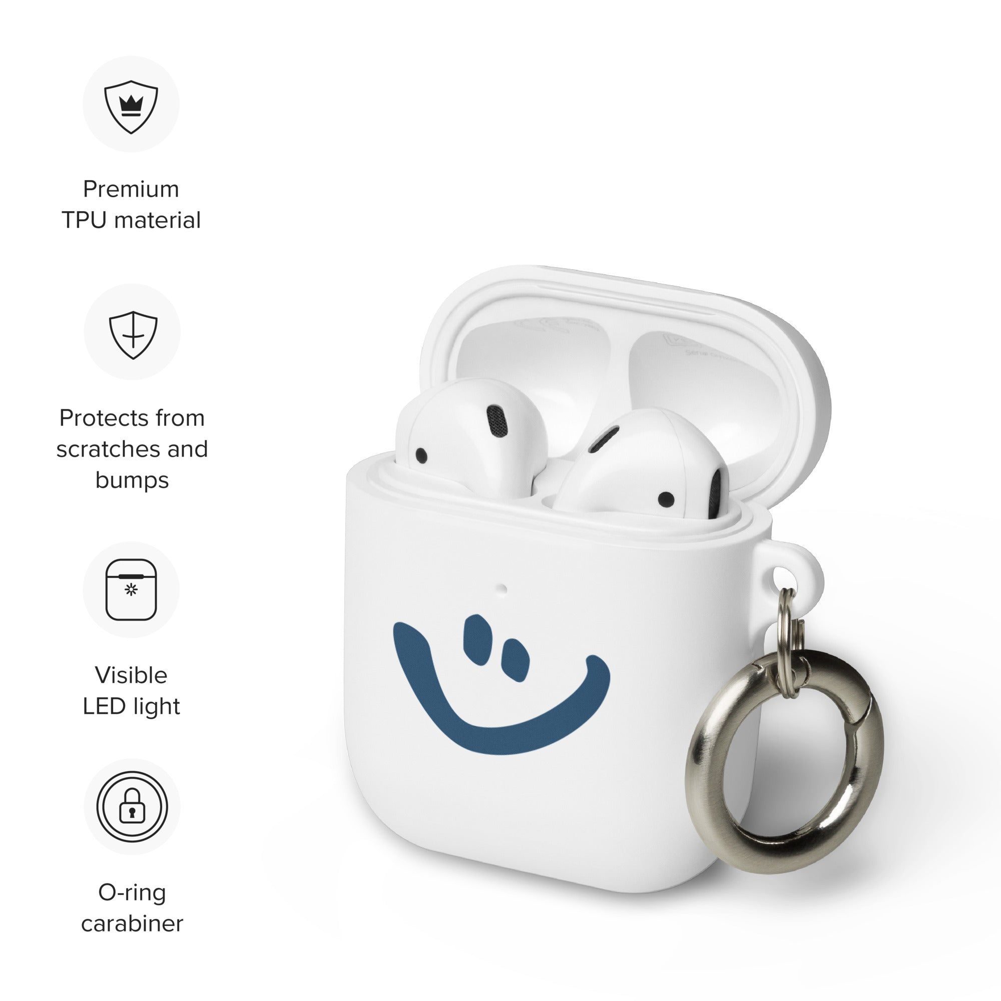 JustinGuitar AirPods Case Blue Smile ) JustinGuitar Merch Store