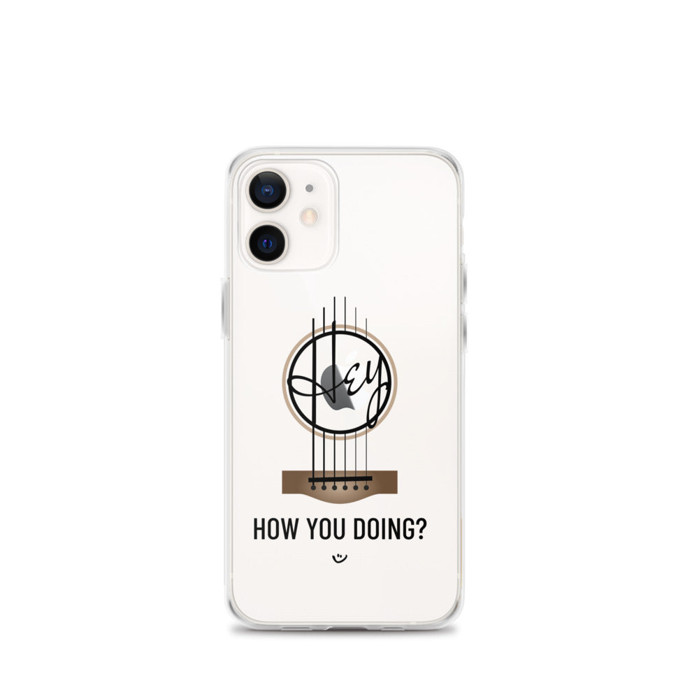 Iphone 12 mini case with 'Hey, How you doing? guitar design.