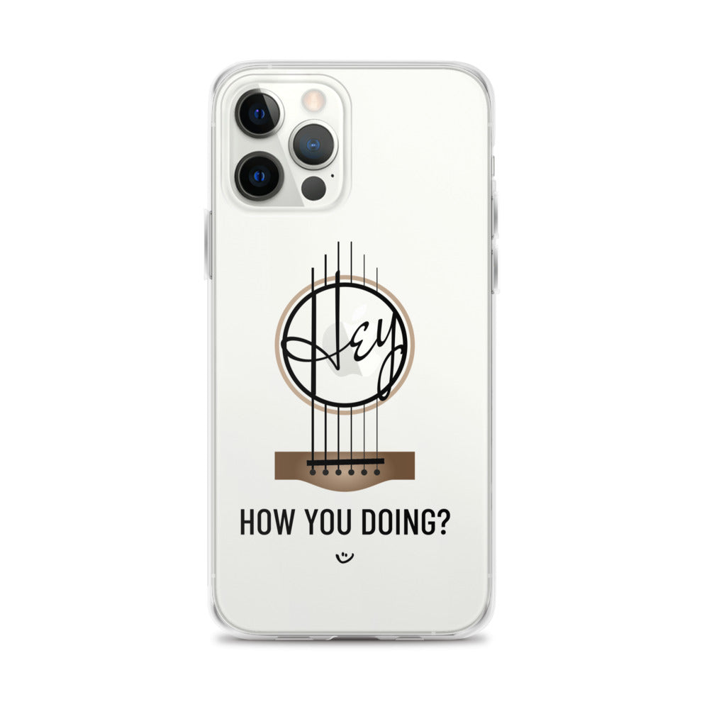 Iphone 12 pro case with 'Hey, How you doing? guitar design.