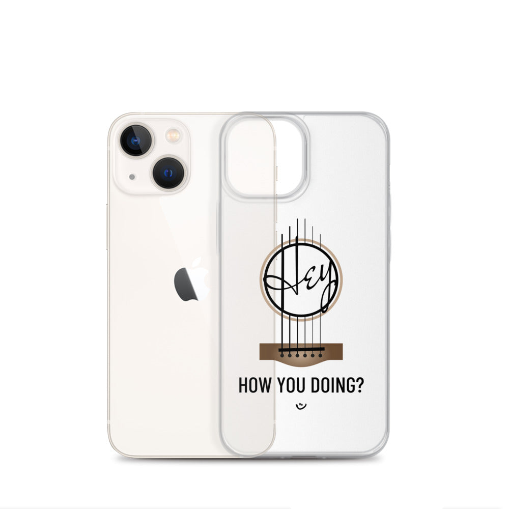 Iphone 13 mini case with 'Hey, How you doing? guitar design.