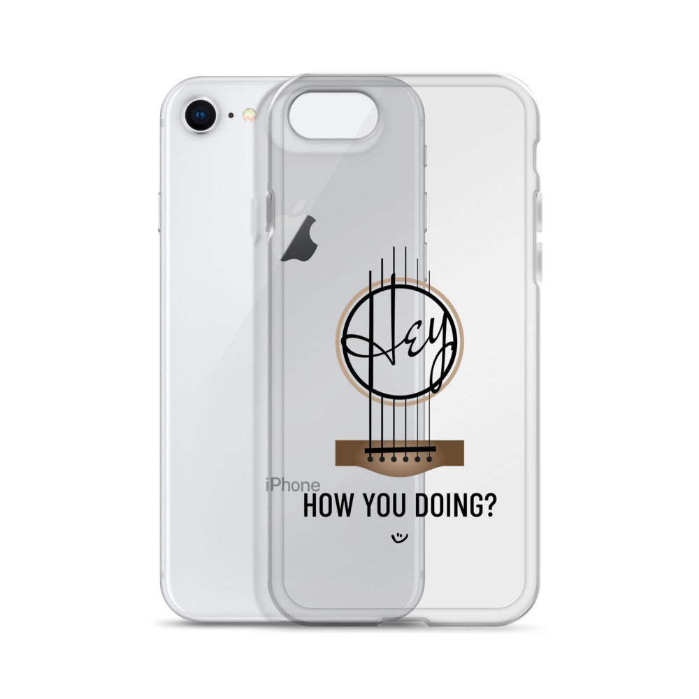 Iphone 7 & 8 with 'Hey, How you doing? guitar design.