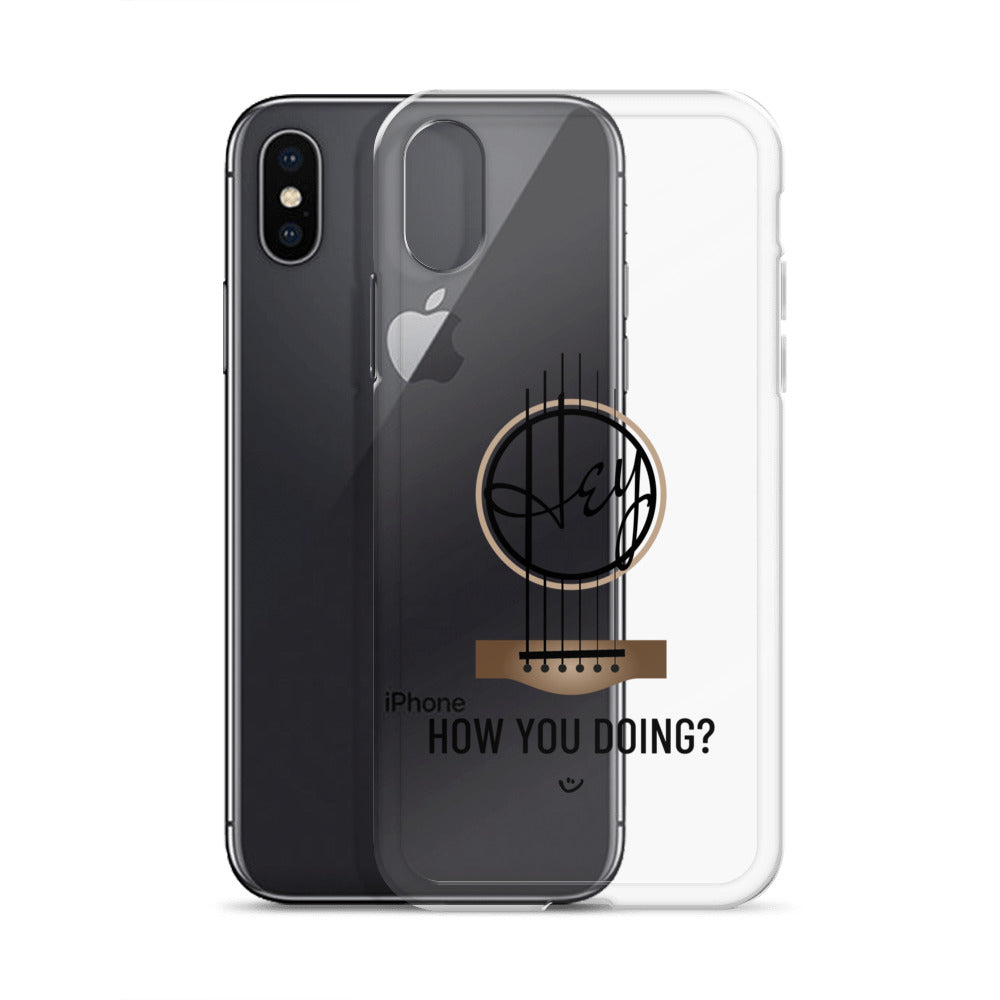 Iphone X-XS case with 'Hey, How you doing? guitar design.