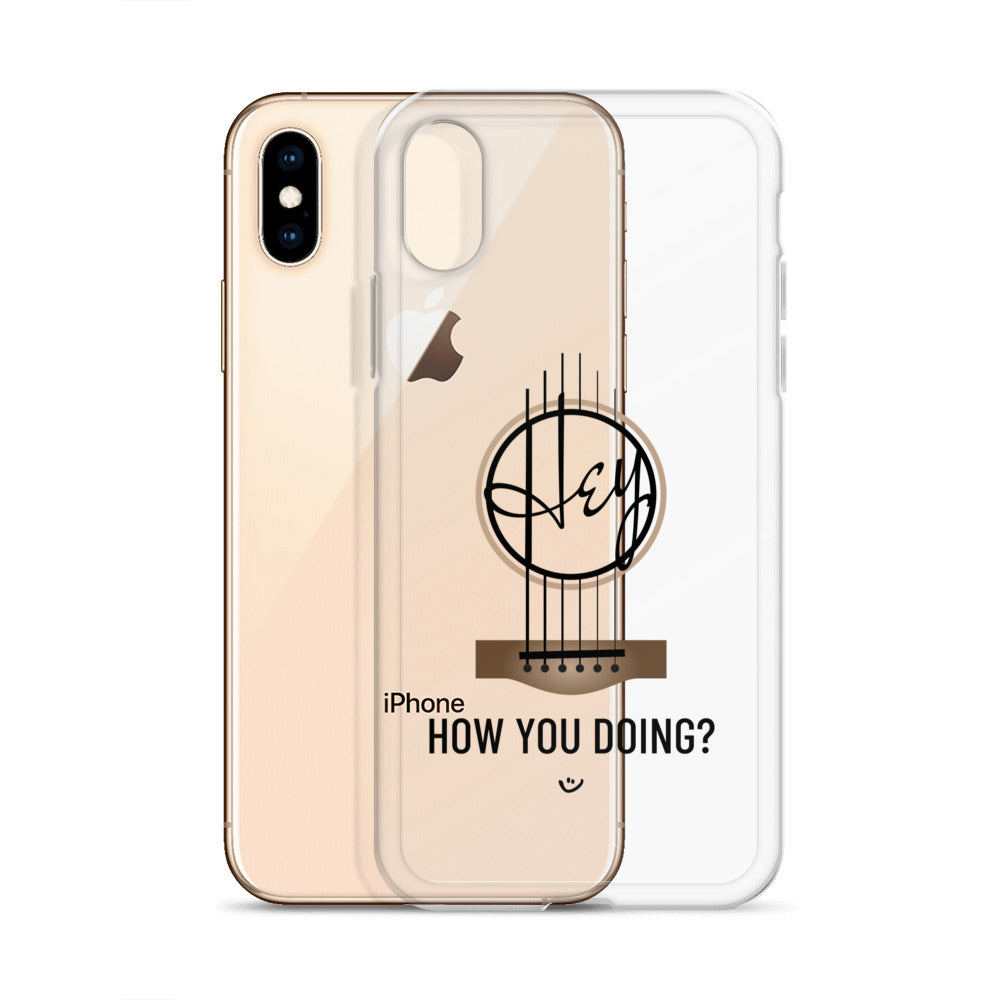 Iphone X-XS case with 'Hey, How you doing? guitar design.