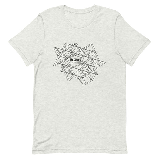 Ash beige tshirt with We Came As Strangers' Shattered Mind Album cover design.