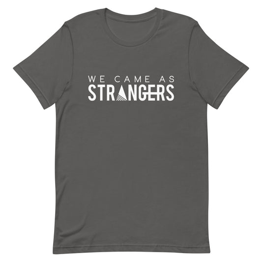 Grey tshirt with We Came As Strangers band logo.