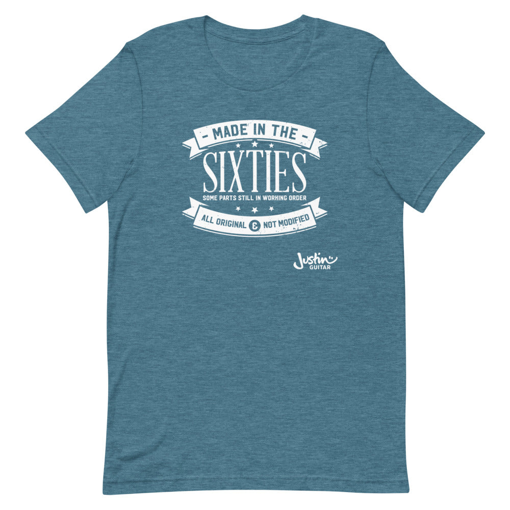 Teal tshirt featuring made in the sixties design.
