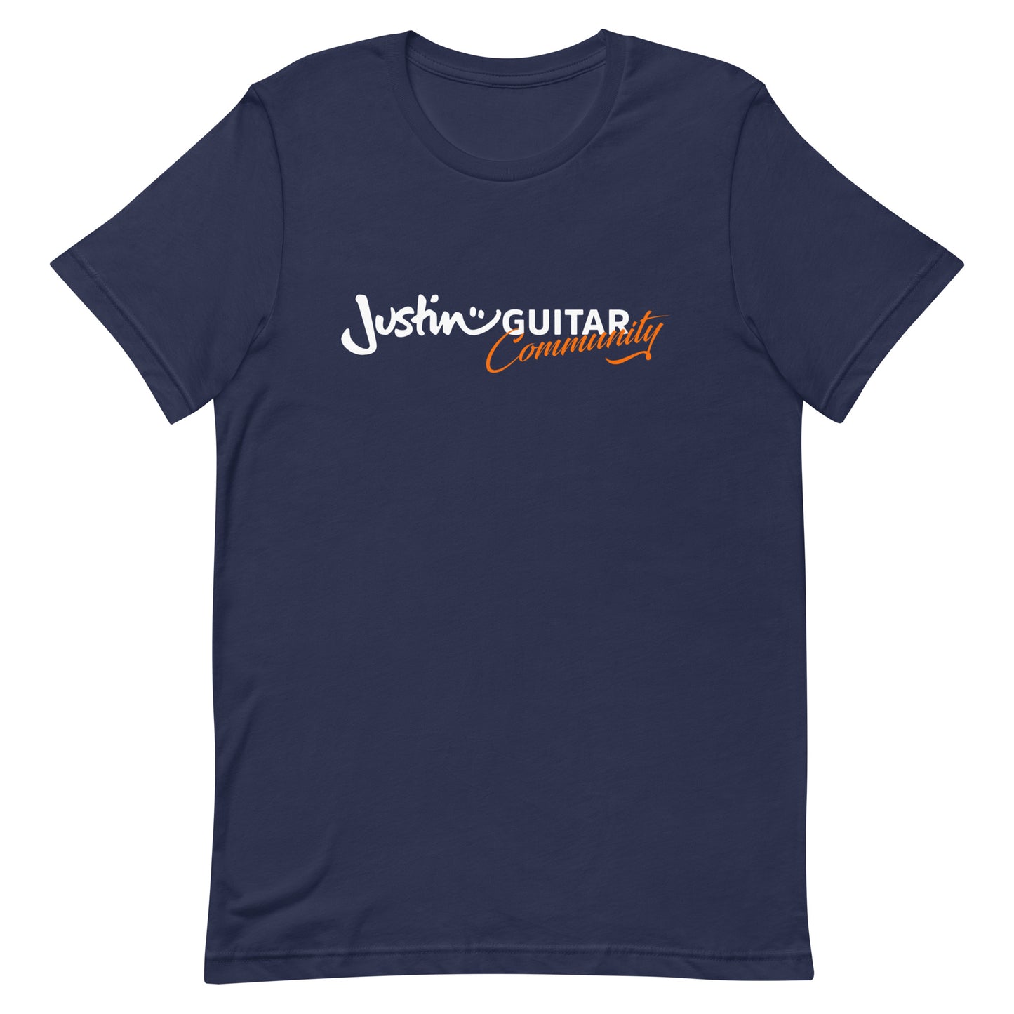 Navy tshirt with JustinGuitar Community logo.